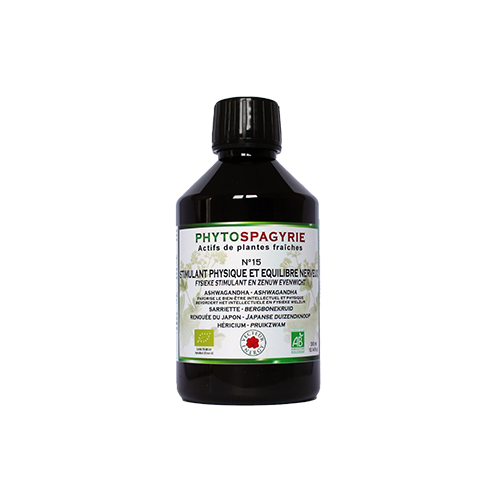 Phytospagyrie N°15 Stimulant Physique et équilibre nerveux - Bio* - 300 ml - Synergie de plantes biologiques* - Vecteur Energy